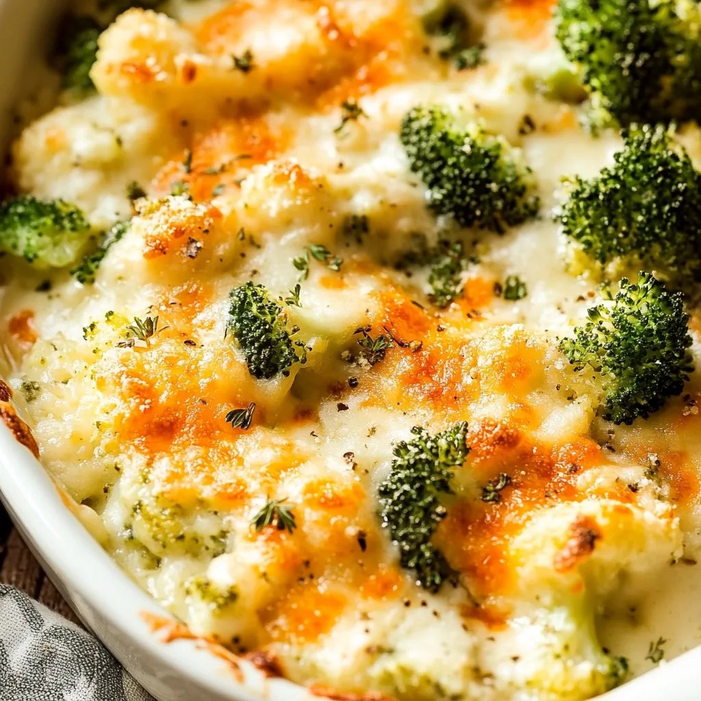 Cheesy and Creamy Broccoli Cauliflower Casserole