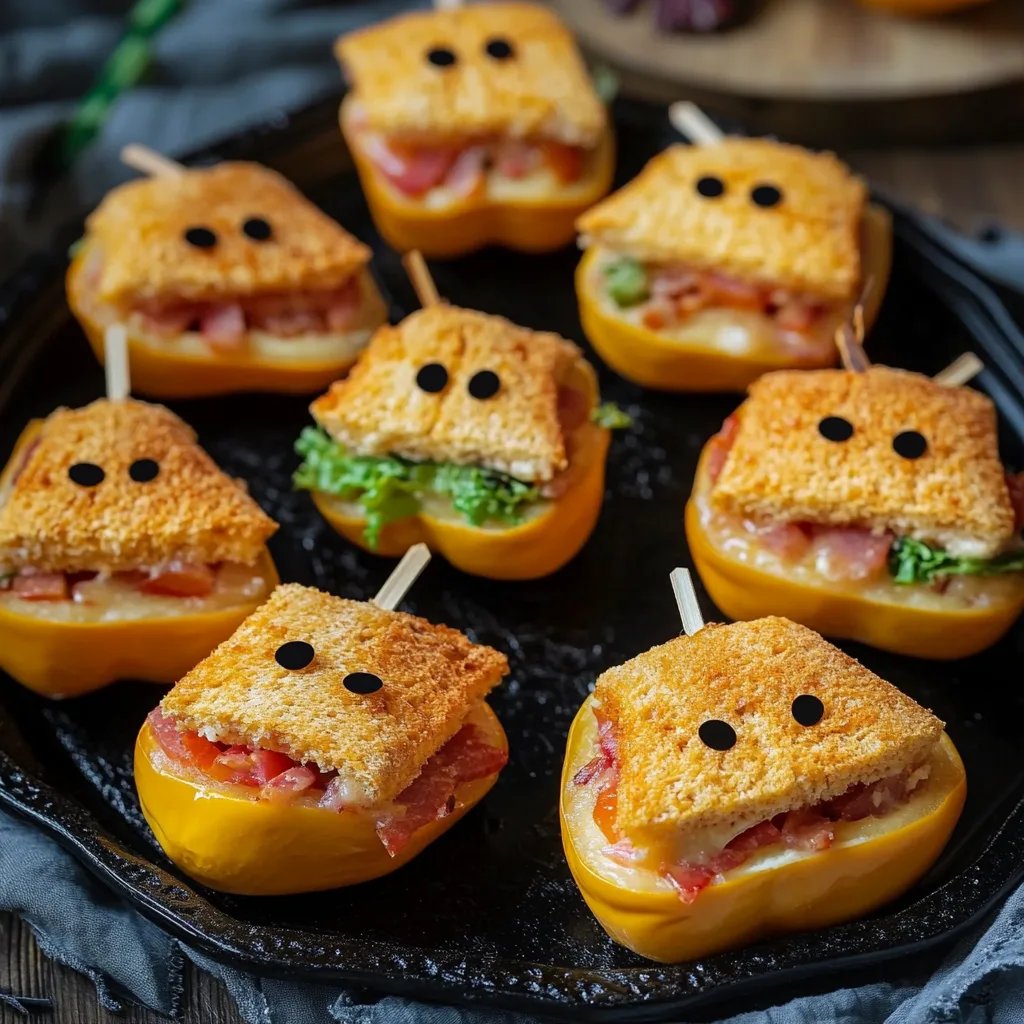 Spooky Stuffed Mini Peppers
