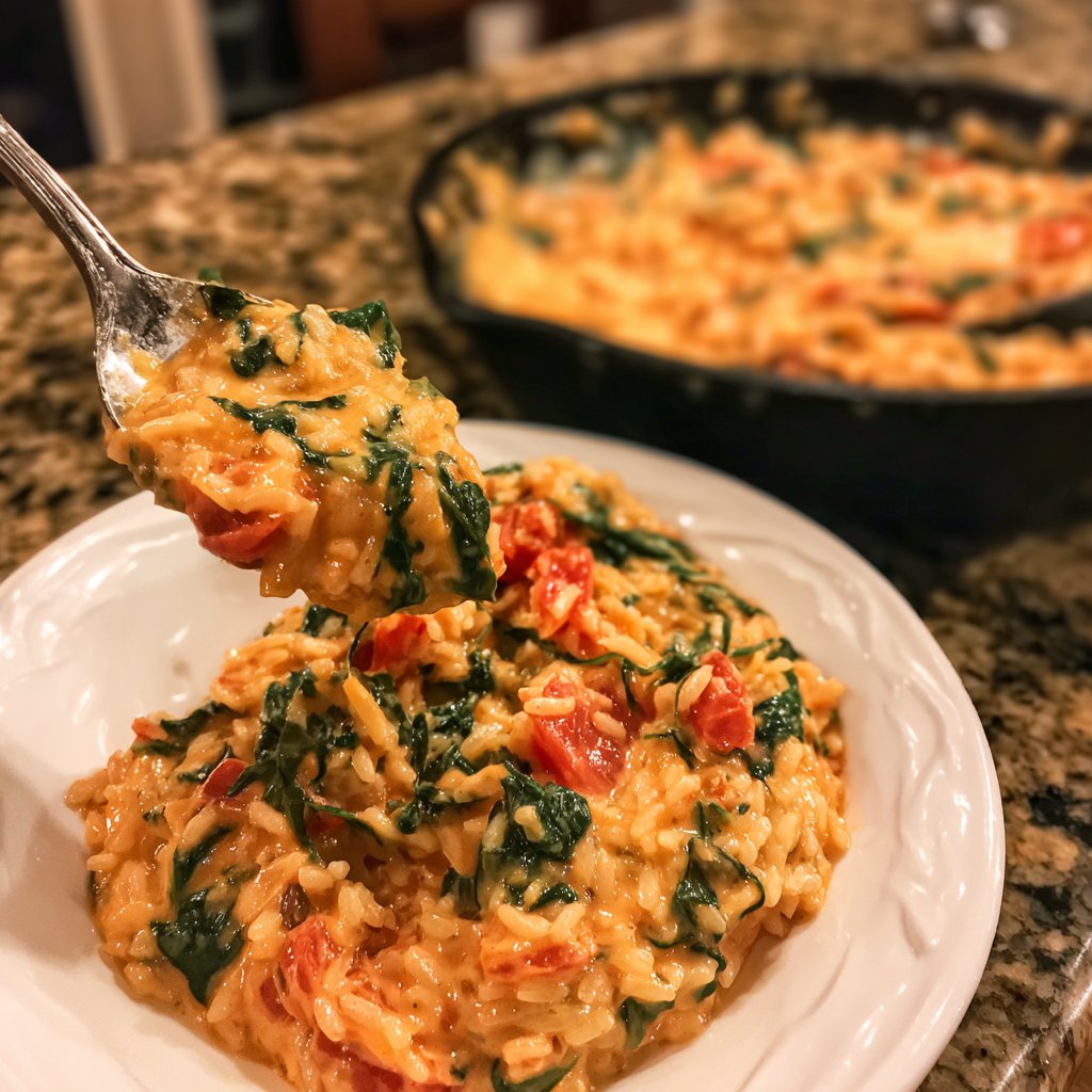 Creamy Spinach Tomato Rice