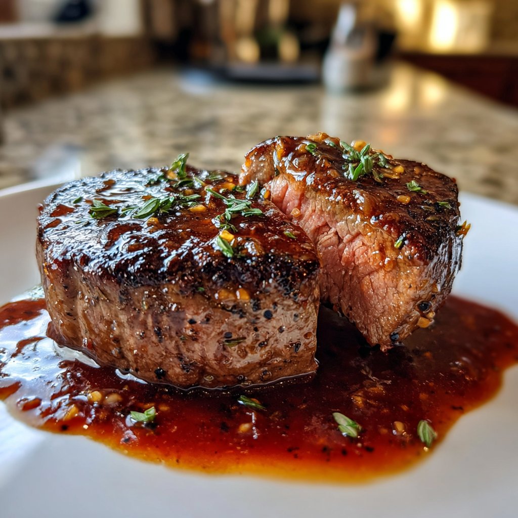 Romantic Filet Mignon with Red Wine Sauce