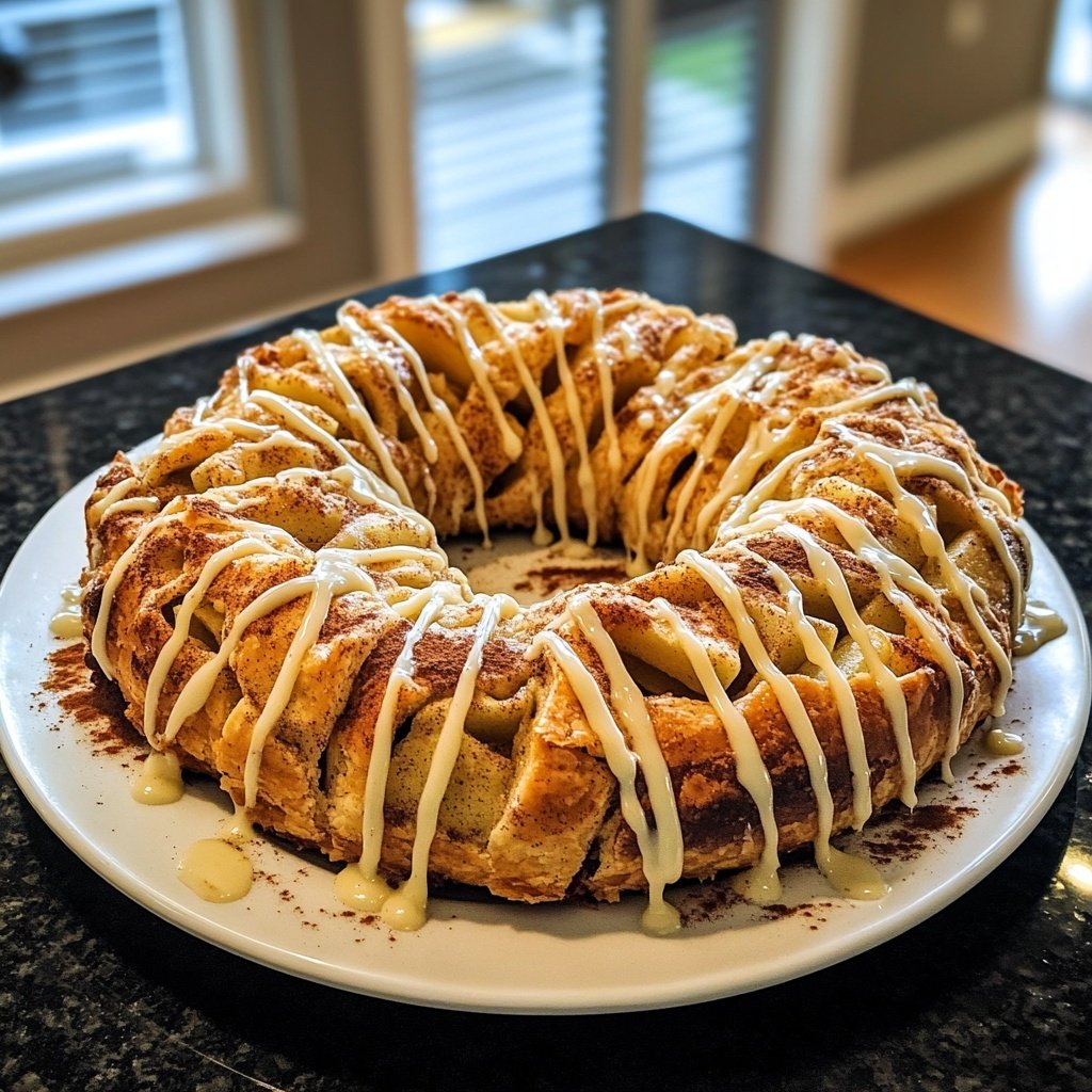 Cozy Apple Kringle with Vanilla Glaze