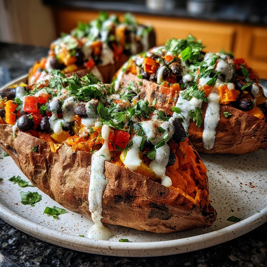 Valentine Dinner Stuffed Sweet Potatoes