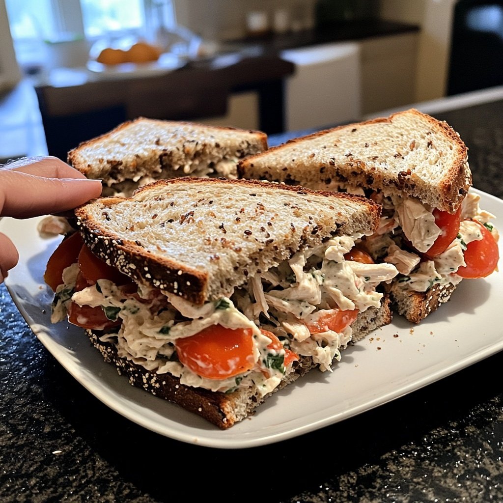 Tomatenbroodjes met Kipsalade