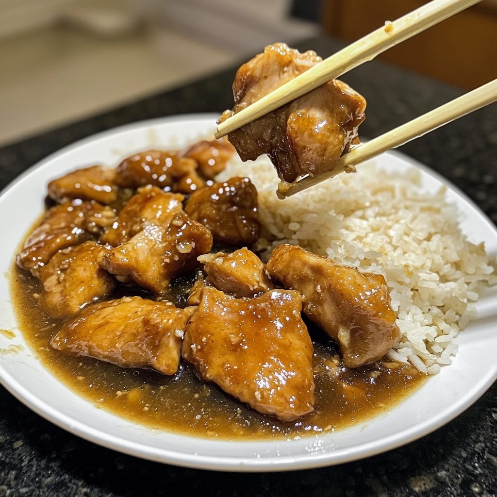Caramelised Soy Chicken in Garlic Ginger Broth with Rice