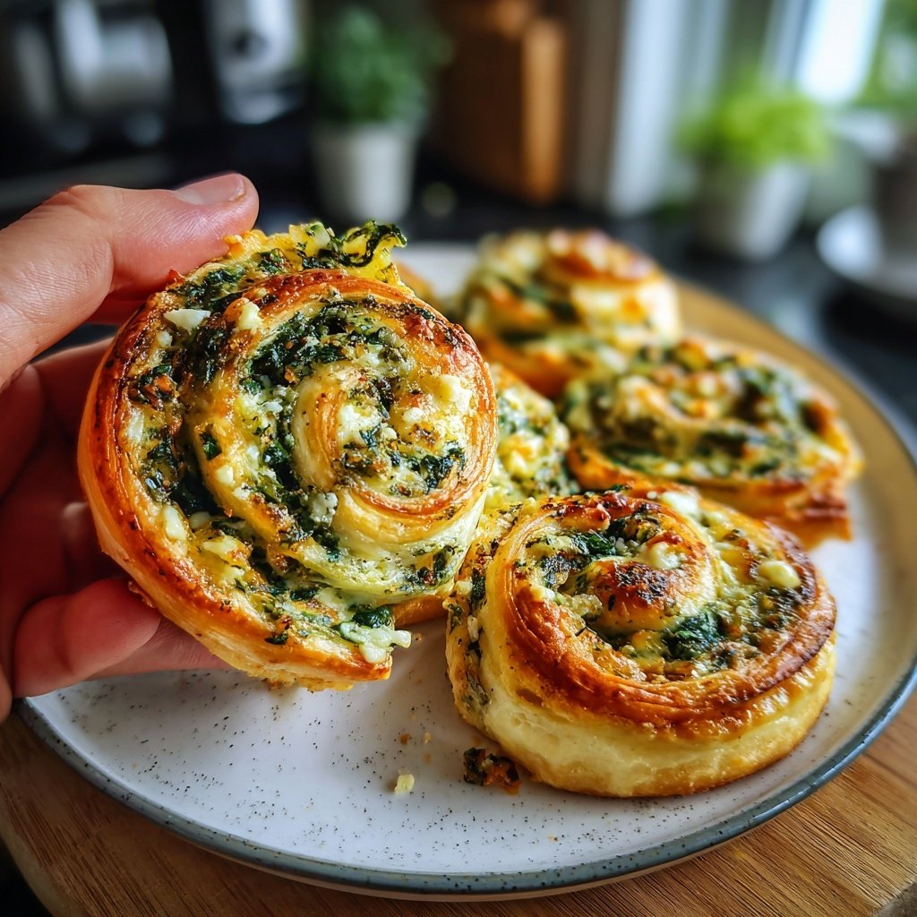 Spinach and Feta Pinwheels, gluten-free