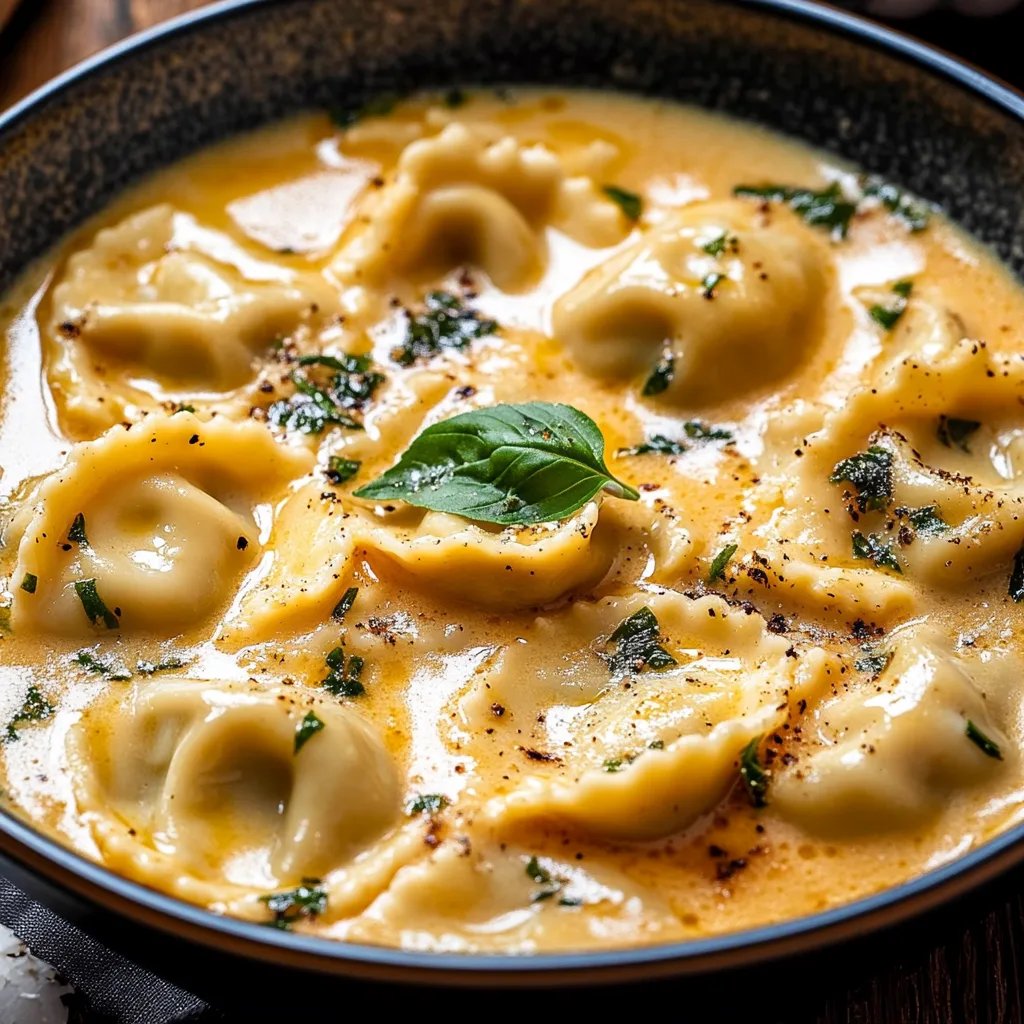 Creamy Tuscan Ravioli Soup