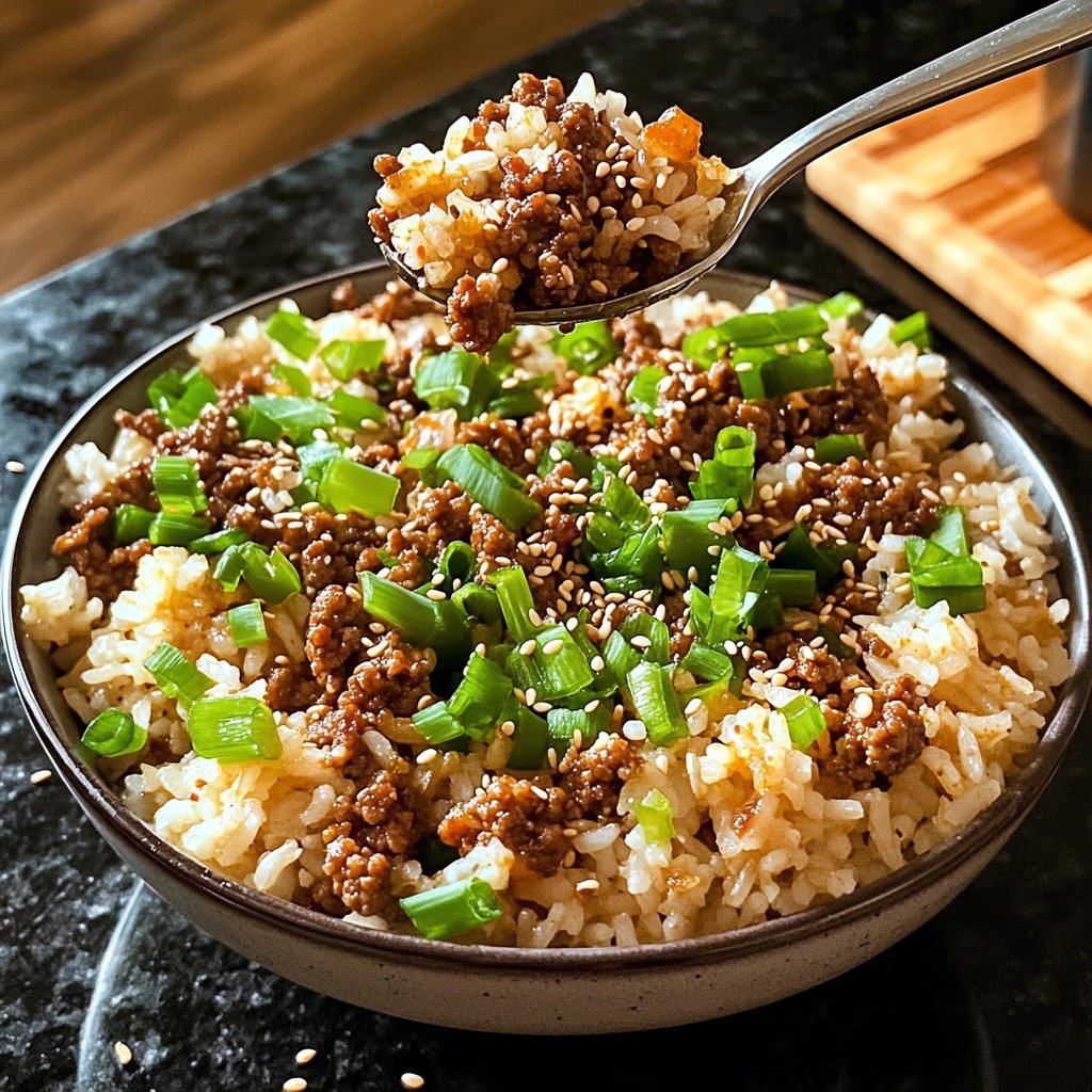 Quick Easy Korean Ground Beef Bowl