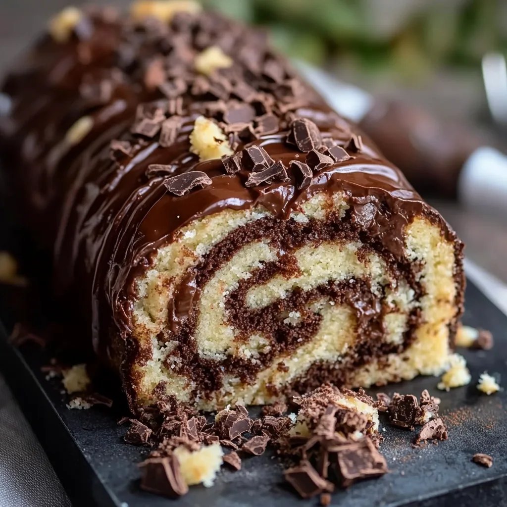 Decadent German Chocolate Roll Cake
